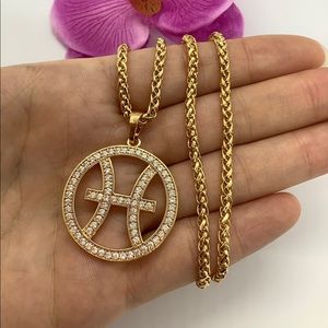 New 18k gold Pisces necklaces